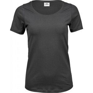 Prodloužené strečové tričko Tee Jays s kulatým lemem vysoká gramáž Barva: šedá tmavá, Velikost: L TJ450