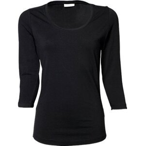 Strečové dámské tričko Tee Jays se 3/4 rukávy Barva: Černá, Velikost: 3XL TJ460