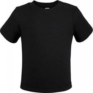 Link Kids Wear Teplé dětské tričko z BIO bavlny se širokým průkrčníkem Barva: Černá, Velikost: 62/68 cm X954