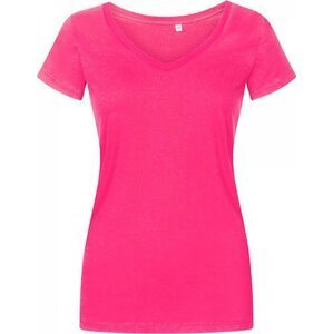 X.O by Promodoro Úzké delší bavlněné dámské tričko do véčka Barva: růžová výrazná, Velikost: 3XL XO1525