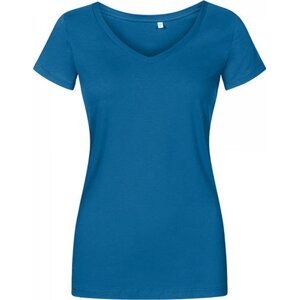 X.O by Promodoro Úzké delší bavlněné dámské tričko do véčka Barva: modrá petrolejová, Velikost: M XO1525