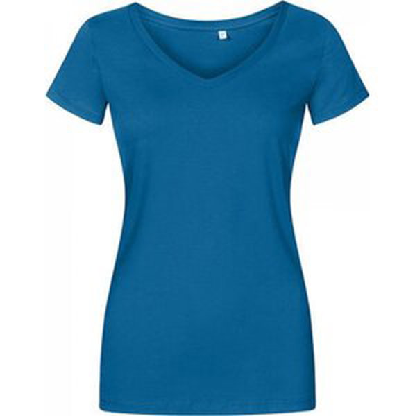 X.O by Promodoro Úzké delší bavlněné dámské tričko do véčka Barva: modrá petrolejová, Velikost: XS XO1525