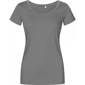 X.O by Promodoro Vypasované dámské tričko se širokým výstřihem Barva: šedá metalová, Velikost: 3XL XO1545