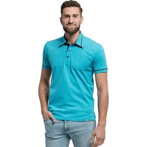 CityZen® Pánská polokošile Cityzen s kontrastním proužkem Barva: modrá azurová - modrá námořní, Velikost: 5XL