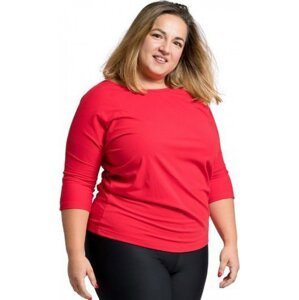 CityZen® Dámské bavlněné triko Plus Size s elastanem Barva: Červená, Velikost: 44.0