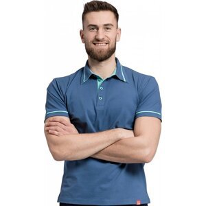 CityZen® Pánská polokošile Cityzen s kontrastním proužkem Barva: modrá - limetka, Velikost: 5XL