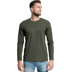 CityZen® Pánské triko CityZen s dlouhým rukávem Barva: khaki tmavá, Velikost: XXL