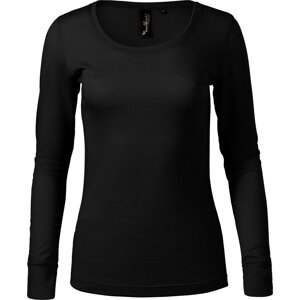 MALFINI Premium® Dámské 100 % merino triko s dlouhým rukávem Barva: Černá, Velikost: S