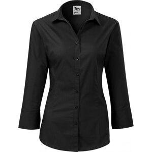 MALFINI® Dámská popelínová košile Style se 3/4 rukávy Barva: Černá, Velikost: S
