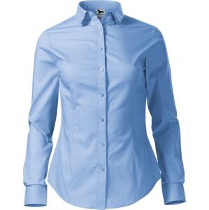 MALFINI® Dámská popelínová košile Style Malfini v projmuté střihu, dlouhý rukáv Barva: modrá nebeská, Velikost: S