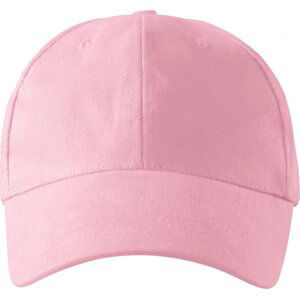 MALFINI® Dětská keprová čepice na suchý zip, 6 panelů Barva: Růžová, Velikost: nastavitelná
