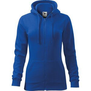 MALFINI® Dámská celopropínací mikina Trendy Zipper s kapucí s podšívkou 65% bavlny Barva: modrá královská, Velikost: M