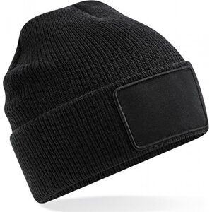 Beechfield Ohrnovací Thinsulate™ Beanie čepice s odnímatelnou ploškou na potisk Barva: Černá CB540