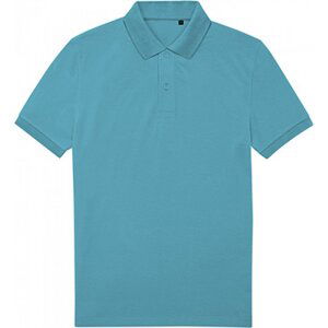 B&C Prodyšná pánská směsová polokošile z jemného piqué Barva: Pop Turquoise, Velikost: 3XL BCPU428