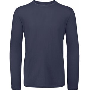 B&C Tričko BC z organické bavlny a s dlouhými rukávy bez nápletů Barva: modrá námořní, Velikost: 3XL BCTM070