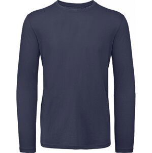 B&C Tričko BC z organické bavlny a s dlouhými rukávy bez nápletů Barva: modrá námořní, Velikost: L BCTM070