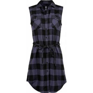 Urban Classics Dámské dlouhé košilové šaty Gracey bez rukávů Barva: černá - šedá, Velikost: S