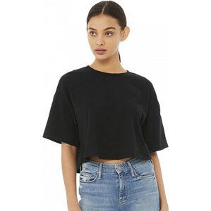 Bella+Canvas Lehké oversize crop top tričko z jednoduchého žerzeje Barva: Černá, Velikost: M BL6482