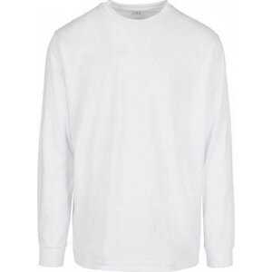 Build Your Brand Organické tričko s dlouhým rukávem s manžetami 180 g/m Barva: Bílá, Velikost: 5XL BY150