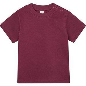 Babybugz Dětské tričko z organické bavlny s patentky na rameni Barva: Červená vínová, Velikost: 6-12 měsíců BZ02