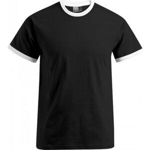 Promodoro Pánské volně střižené tričko s kontrastními lemy 180 g/m Barva: černá - bílá, Velikost: XL E3070
