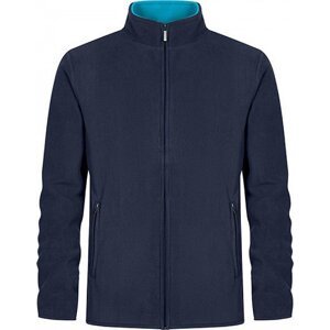 Promodoro Dvojitá fleecová bunda s kontrastní podšívkou a skrytým zipem Barva: modrá námořní, Velikost: 3XL E7961