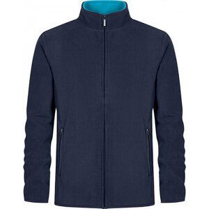 Promodoro Dvojitá fleecová bunda s kontrastní podšívkou a skrytým zipem Barva: modrá námořní, Velikost: 4XL E7961