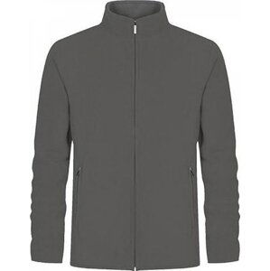 Promodoro Dvojitá fleecová bunda s kontrastní podšívkou a skrytým zipem Barva: šedá ocelová, Velikost: 5XL E7961