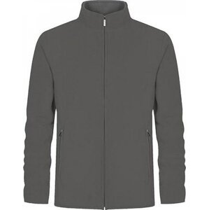 Promodoro Dvojitá fleecová bunda s kontrastní podšívkou a skrytým zipem Barva: šedá ocelová, Velikost: M E7961