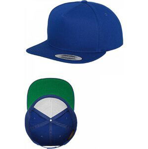 Klasická 5-panelová snapback kšiltovka Flexfit Barva: modrá královská - zelený kšilt FX6007