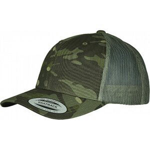 Flexfit Kamuflážová retro Trucker kšiltovka se síťkou a snapback zapínáním, 6 panelů Barva: Multicam Tropic FX6606MC