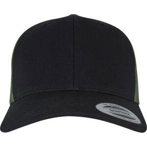 Flexfit Dvoubarevná retro Trucker 6-panelová kšiltovka se síťkou Barva: Black-Loden FX6606T