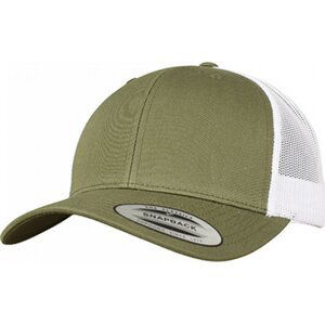 Flexfit Dvoubarevná retro Trucker 6-panelová kšiltovka se síťkou Barva: zelená khaki - bílá FX6606T