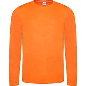 Just Cool Strečové pánské triko na sport s dlouhým rukávem a UV ochranou Barva: Oranžová, Velikost: L JC002