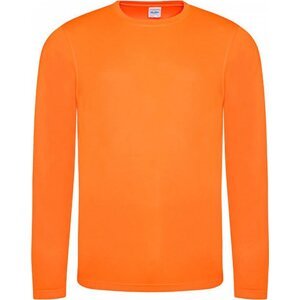 Just Cool Strečové pánské triko na sport s dlouhým rukávem a UV ochranou Barva: Oranžová, Velikost: S JC002