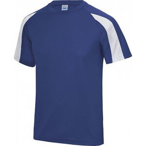 Sportovní tričko Just Cool s kontrastním pruhem na rukávu Barva: modrá královská - bílá, Velikost: S JC003