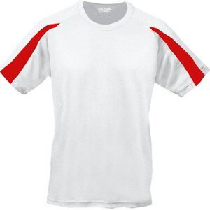 Dětské tričko s pruhem na rukávu Just Cool Barva: bílá - červená, Velikost: 3/4 (XS) JC003J