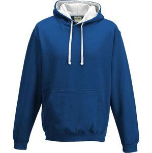 Just Hoods Unisex týmová kontrastní klokánka s kapucí Barva: modrá královská - bílá, Velikost: XXL JH003