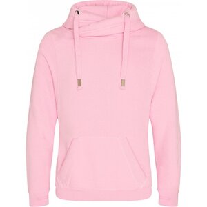 Just Hoods Robustní unisex mikina klokanka bez zipu se zkříženým límcem Barva: růžová světlá, Velikost: S JH021