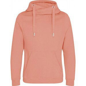 Just Hoods Robustní unisex mikina klokanka bez zipu se zkříženým límcem Barva: oranžová korálová, Velikost: M JH021