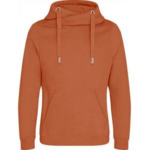 Just Hoods Robustní unisex mikina klokanka bez zipu se zkříženým límcem Barva: oranžová dýňová, Velikost: L JH021