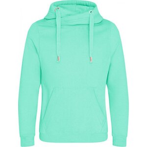 Just Hoods Robustní unisex mikina klokanka bez zipu se zkříženým límcem Barva: zelená mátová, Velikost: M JH021