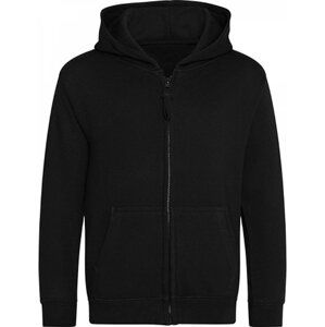 Just Hoods Dětská zipová mikina s dvojitou kapucí a česaným fleecem zevnitř Barva: černá deep, Velikost: 12/13 (XL) JH050K