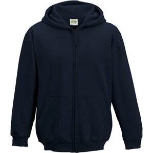 Just Hoods Dětská zipová mikina s dvojitou kapucí a česaným fleecem zevnitř Barva: modrá oxofordská, Velikost: 12/13 (XL) JH050K