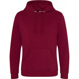 Vysokogramážová unisex mikina klokanka Just Hoods s kapucí 330 g/m Barva: Červená vínová, Velikost: L JH101