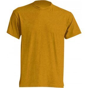 Klasické tričko JHK v rovném střihu bez bočních švů Barva: žlutá hořčicová melír, Velikost: L JHK150
