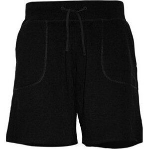 JHK Pánské sportovní šortky s nezačištěnými lemy Barva: Černá, Velikost: L JHK481