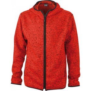 James & Nicholson Hladká hřejivá fleecová bunda s kontrastními švy Barva: Červená, Velikost: M JN589