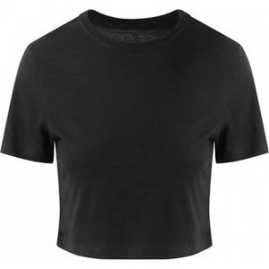 Just Ts Směsové vypasované crop top tričko do pasu Barva: Černá, Velikost: L JT006