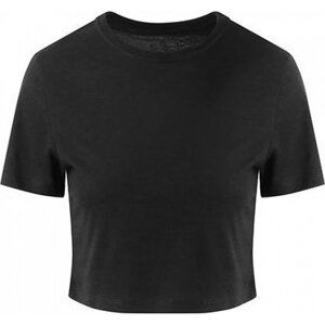 Just Ts Směsové vypasované crop top tričko do pasu Barva: Černá, Velikost: L JT006